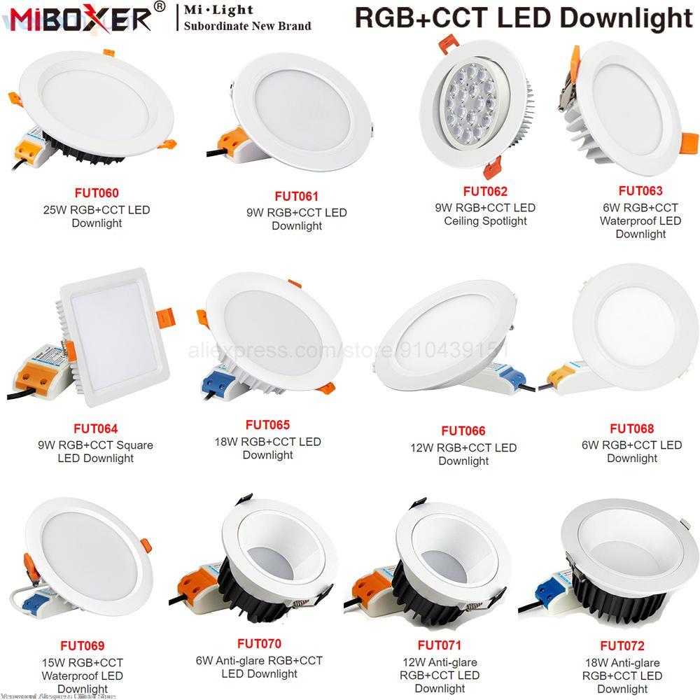 MiBoxer 6W 9W 12W 15W 18W 25W Smart RGB+CCT Wireless Remote WiFi APP Alexa Voice Control LED Downlight Dimmable Support 2.4G RF