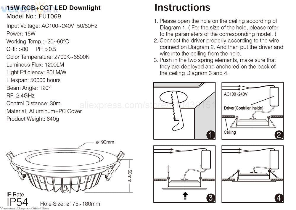 MiBoxer 6W 9W 12W 15W 18W 25W Smart RGB+CCT Wireless Remote WiFi APP Alexa Voice Control LED Downlight Dimmable Support 2.4G RF