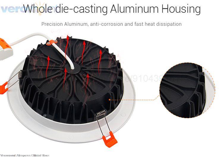 MiBoxer 6W 9W 12W 15W 18W 25W Smart RGB+CCT Wireless Remote WiFi APP Alexa Voice Control LED Downlight Dimmable Support 2.4G RF