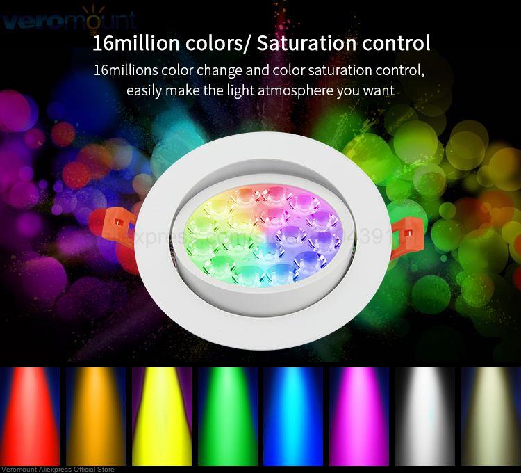 MiBoxer 6W 9W 12W 15W 18W 25W Smart RGB+CCT Wireless Remote WiFi APP Alexa Voice Control LED Downlight Dimmable Support 2.4G RF