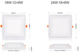 LED Panel Light 6W 9W 18W 24W Square Concealed Dual Color Cool White+Blue/Red/Pink/RGB Lamp AC100-265V Downlight
