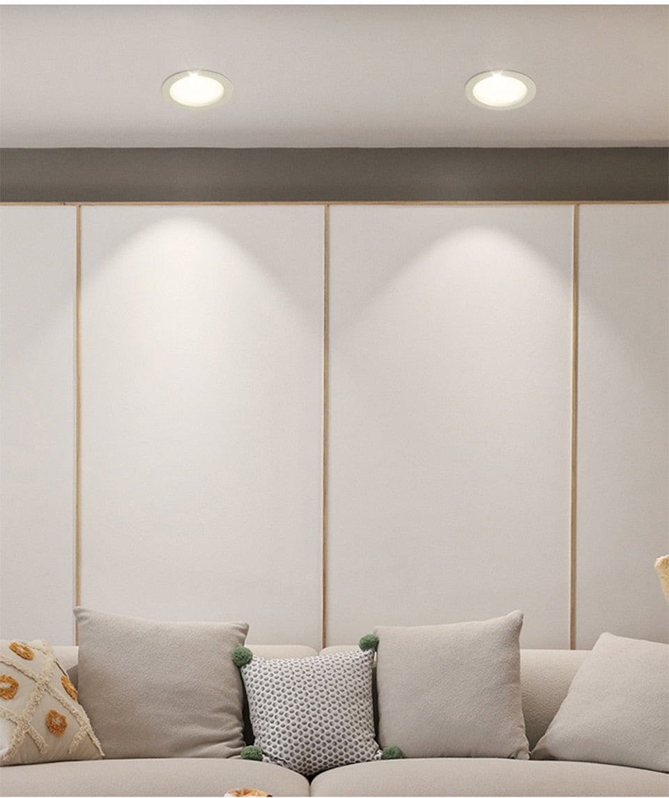 LED Embedded Downlight Ceiling Constant Current Drive Round Ultra-Thin Home Kitchen Bedroom Living Room Panel Spotlight Lighting