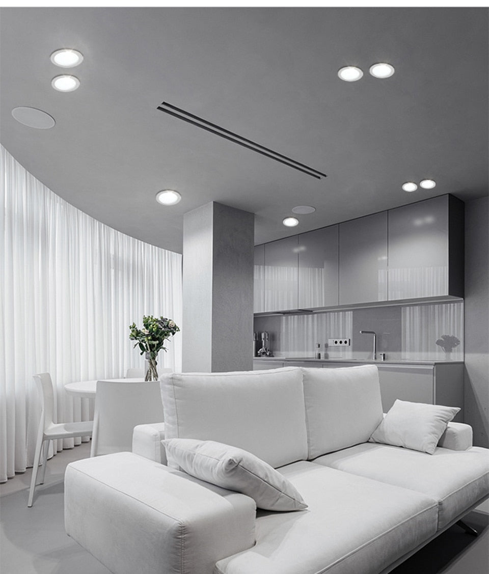 LED Embedded Downlight Ceiling Constant Current Drive Round Ultra-Thin Home Kitchen Bedroom Living Room Panel Spotlight Lighting