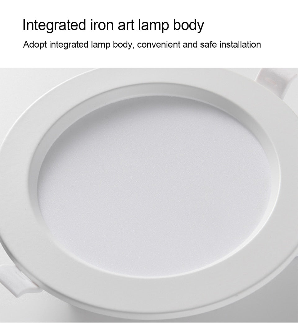 LED Embedded Downlight Ceiling Constant Current Drive Round Ultra-Thin Home Kitchen Bedroom Living Room Panel Spotlight Lighting