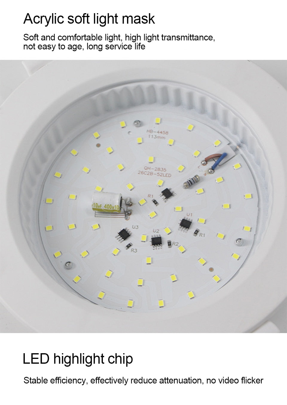 LED Embedded Downlight Ceiling Constant Current Drive Round Ultra-Thin Home Kitchen Bedroom Living Room Panel Spotlight Lighting