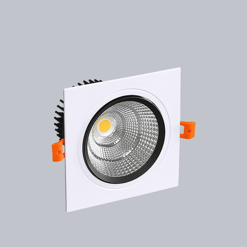 Square Dimmable led downlight lamp 7W 9W 12W 15W  cob led spot 220V / 110V ceiling recessed downlights square led panel light