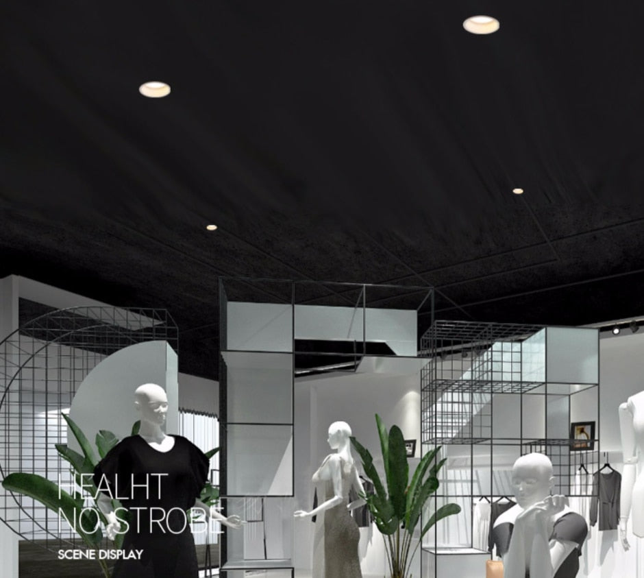 Angle Adjustable Deep Anti-Glare LED COB Recessed Downlight 9W 12W 15W 20W Round White LED Ceiling Spot Light Pic Background