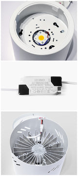 Surface Mounted Round LED COB Downlight 10W 15W 18W 24W Dimming AC 85-265v Ceiling Lamp Spotlight 40° For Shopping Mall Lighting