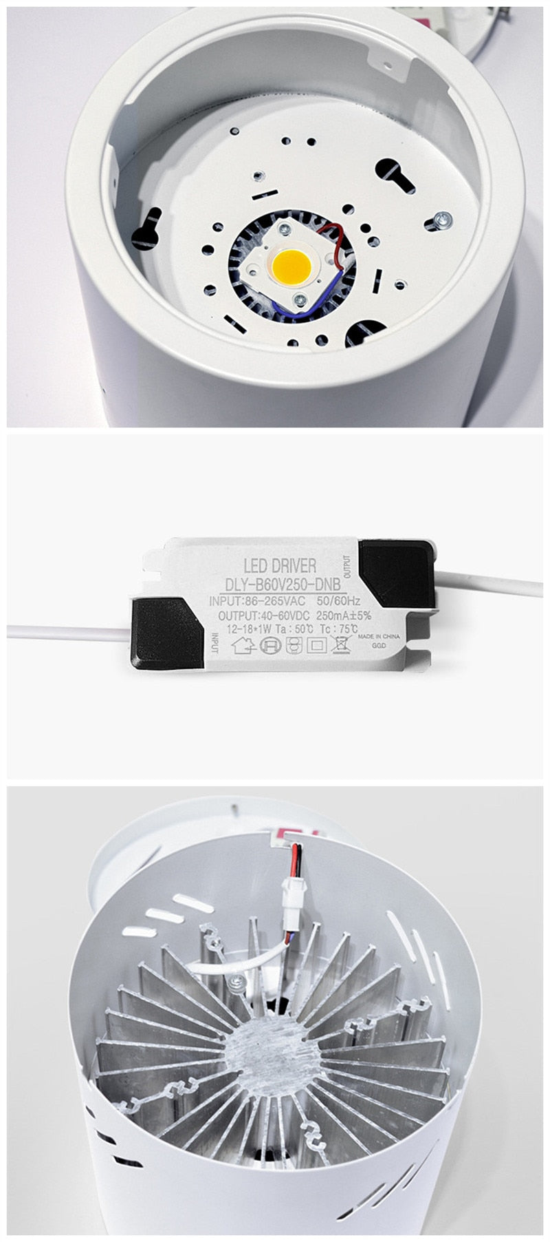 Surface Mounted Round LED COB Downlight 10W 15W 18W 24W Dimming AC 85-265v Ceiling Lamp Spotlight 40° For Shopping Mall Lighting