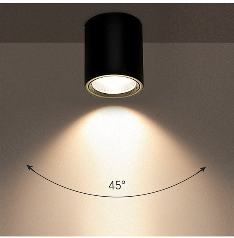 Surface Mounted Round LED COB Downlight 10W 15W 18W 24W Dimming AC 85-265v Ceiling Lamp Spotlight 40° For Shopping Mall Lighting