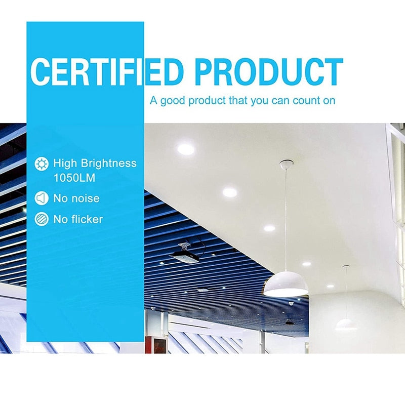 6Pcs 12W 4000K Ultra-Thin LED Recessed Ceiling Light With Junction Box, Dimmable Downlight