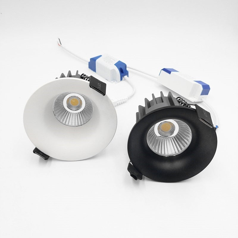 Dimmable LED COB Spotlight Ceiling Lamp AC85-265V 7W 12W 15W 18w Aluminum Recessed Downlights Round