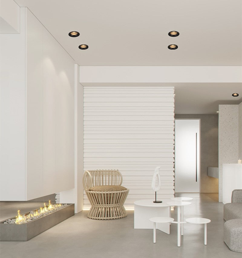 Dimmable LED COB Spotlight Ceiling Lamp AC85-265V 7W 12W 15W 18w Aluminum Recessed Downlights Round