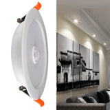 Panel Lights Human Body Sensor Downlight 12W AC85-265V LED Ceiling Light Recessed Lamp Pure White