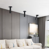 Black/White Long Tube Led Downlight 12W Recessed LED Spotlight Angle Rotatable Ceiling Light Indoor Lighting For Kitchen Bedroom