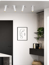 Black/White Long Tube Led Downlight 12W Recessed LED Spotlight Angle Rotatable Ceiling Light Indoor Lighting For Kitchen Bedroom