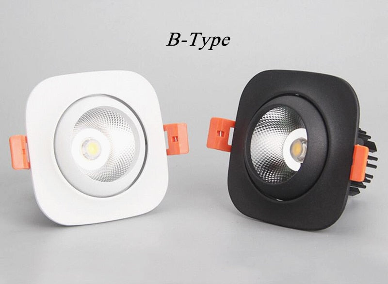 Dimmable Recessed Anti Glare COB LED Downlights 9W 12W 15W LED Ceiling Spot lights AC85~265V Background Lamps Indoor Lighting