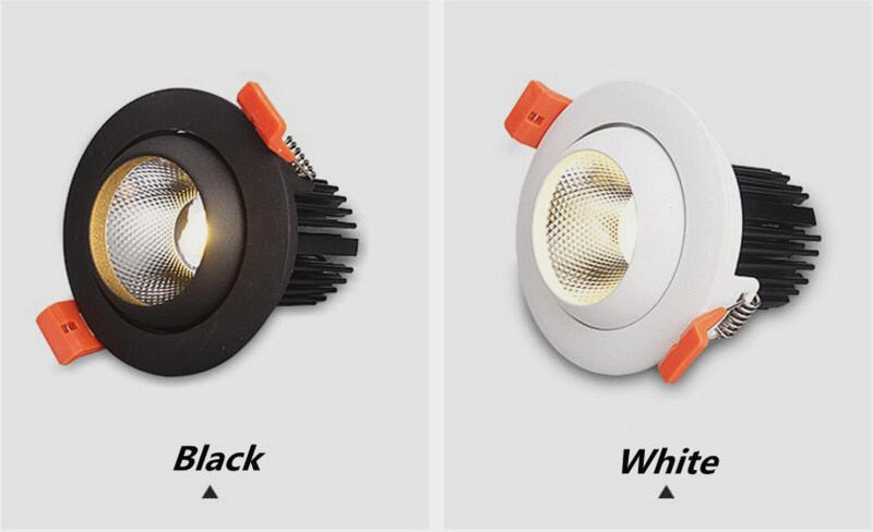 Dimmable Recessed Anti Glare COB LED Downlights 9W 12W 15W LED Ceiling Spot lights AC85~265V Background Lamps Indoor Lighting