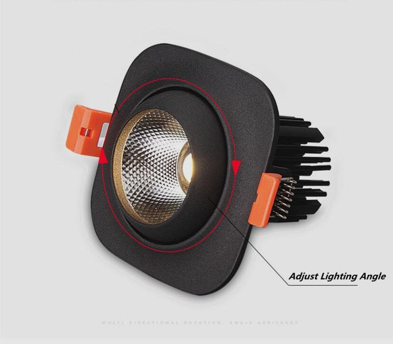 Dimmable Recessed Anti Glare COB LED Downlights 9W 12W 15W LED Ceiling Spot lights AC85~265V Background Lamps Indoor Lighting