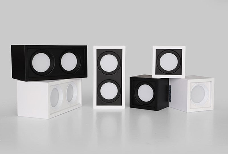 Square COB LED dimmable Downlights 10W 15W 20W 30W Surface Mounted LED Ceiling Lamps Spot Light LED Downlights AC85V-265V