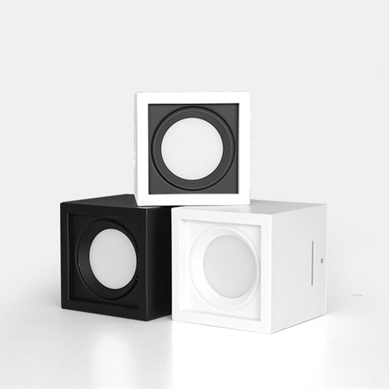 Square COB LED dimmable Downlights 10W 15W 20W 30W Surface Mounted LED Ceiling Lamps Spot Light LED Downlights AC85V-265V