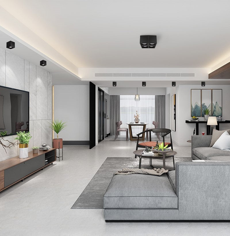 Square COB LED dimmable Downlights 10W 15W 20W 30W Surface Mounted LED Ceiling Lamps Spot Light LED Downlights AC85V-265V