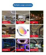 Bluetooth LED Downlight Dimming Smart APP Control Embedded Indoor Lamp for Home Lighting 5W 9W 15W RGBCCT