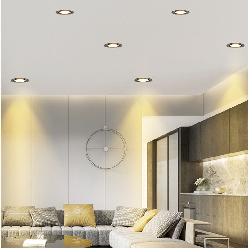 QIUBOSS Recessed LED Downlights Dimmable for Living Room 220V LED Spotlights LED Ceiling Lamps 7W 15W Lighting Light for Bedroom 3000K