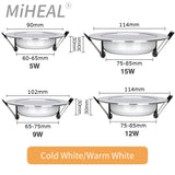 LED Downlight 5W 9W 12W 15W LED Ceiling Lights Round Recessed Lamp Dimmable Waterproof LED Spotlight For Bathroom Kitchen