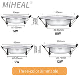 LED Downlight 5W 9W 12W 15W LED Ceiling Lights Round Recessed Lamp Dimmable Waterproof LED Spotlight For Bathroom Kitchen