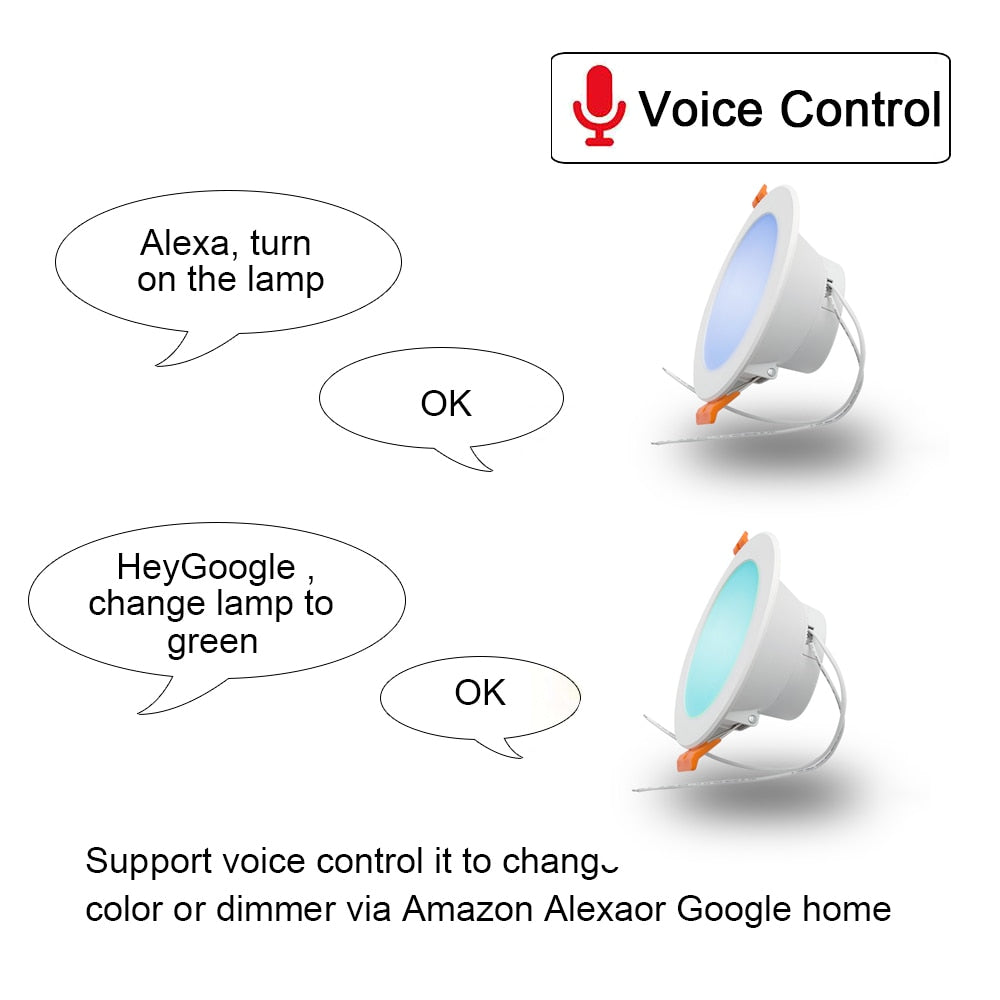 Tuya Zigbee 3.0 Smart LED Downlight Ceiling Light 10W 4inch Dimmable Compatible Alexa Echo Plus Google Home SmartThings Mqt