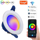 Tuya Wifi Smart Downlight Remote Mobile App Control Timing Dimming AC85-265V 6W Toning Compatible With Alexa Google Home