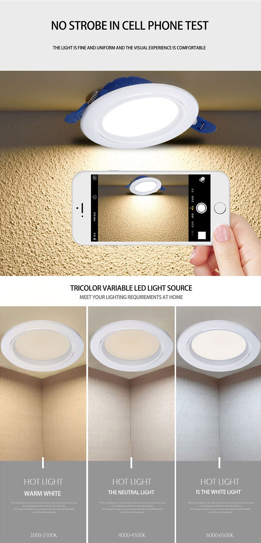 Tuya Wifi Smart Downlight Remote Mobile App Control Timing Dimming AC85-265V 6W Toning Compatible With Alexa Google Home