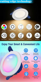 Tuya Wifi Smart Downlight Remote Mobile App Control Timing Dimming AC85-265V 6W Toning Compatible With Alexa Google Home