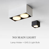 DBF Angle Adjustable 1 / 2 Heads Surface Mounted Downlight Holder with GX5.3 Bulb for Living room Bedroom TV Background Indoor Spot