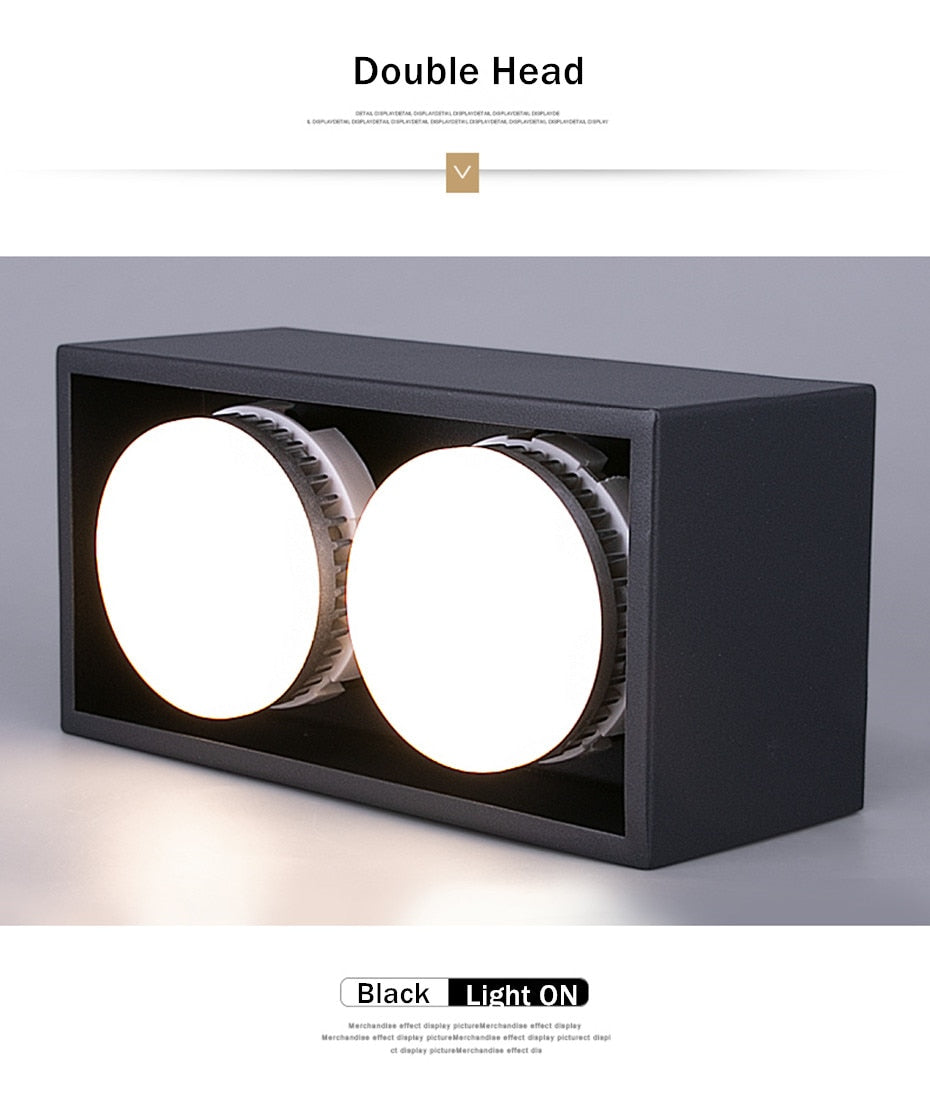 DBF Angle Adjustable 1 / 2 Heads Surface Mounted Downlight Holder with GX5.3 Bulb for Living room Bedroom TV Background Indoor Spot