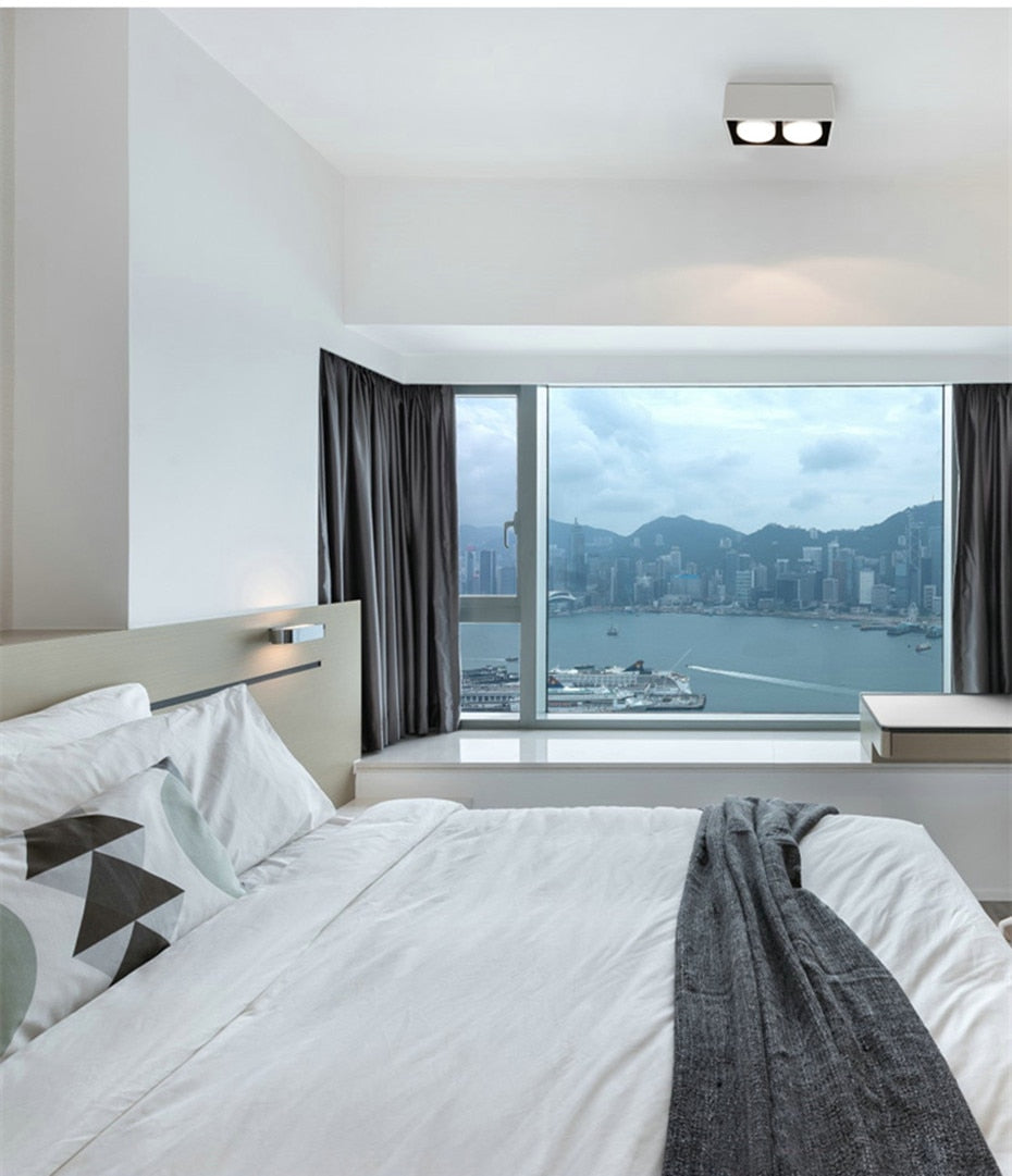 DBF Angle Adjustable 1 / 2 Heads Surface Mounted Downlight Holder with GX5.3 Bulb for Living room Bedroom TV Background Indoor Spot