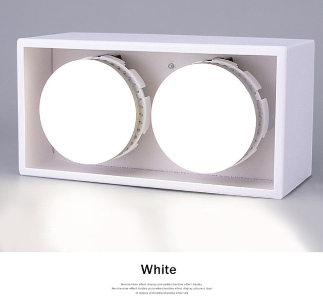 DBF Angle Adjustable 1 / 2 Heads Surface Mounted Downlight Holder with GX5.3 Bulb for Living room Bedroom TV Background Indoor Spot