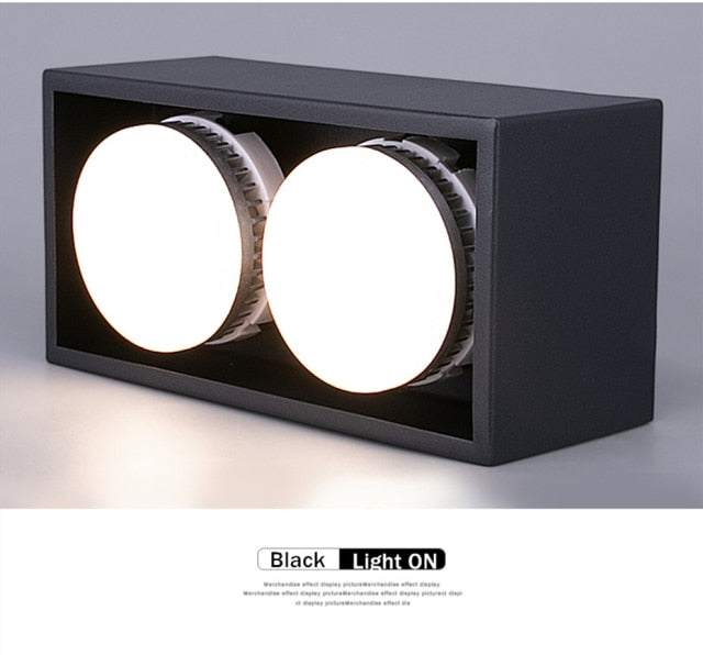 DBF Angle Adjustable 1 / 2 Heads Surface Mounted Downlight Holder with GX5.3 Bulb for Living room Bedroom TV Background Indoor Spot