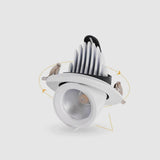 Dimmable Embedded Retractable LED Downlights 10W 20W 30W AC85-265V Adjustable 360° COB LED Ceiling Spot Lights Indoor Lighting