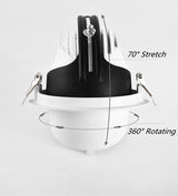 Dimmable Embedded Retractable LED Downlights 10W 20W 30W AC85-265V Adjustable 360° COB LED Ceiling Spot Lights Indoor Lighting