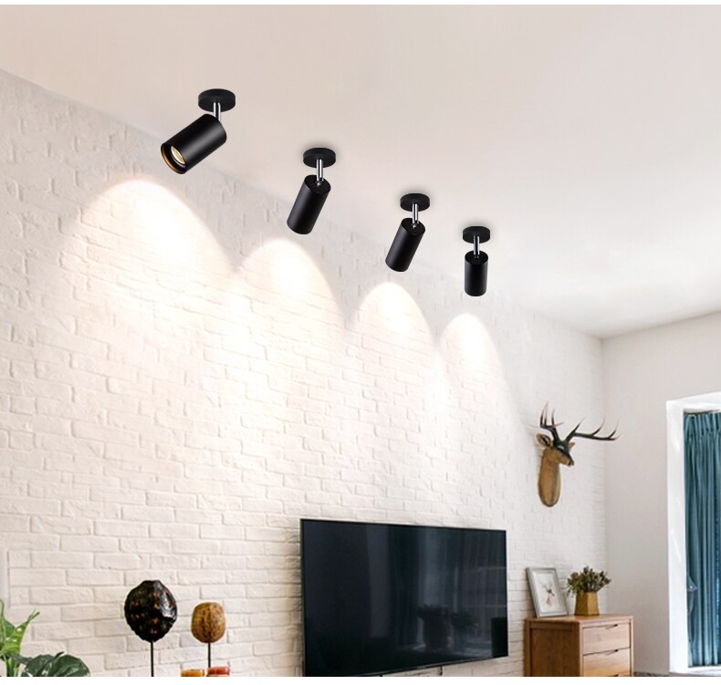 Surface Mounted 360 degree Rotation 9W LED Ceiling light Kitchen Bathroom LED COB Downlights 3000K/4000K/6000K Dimmable