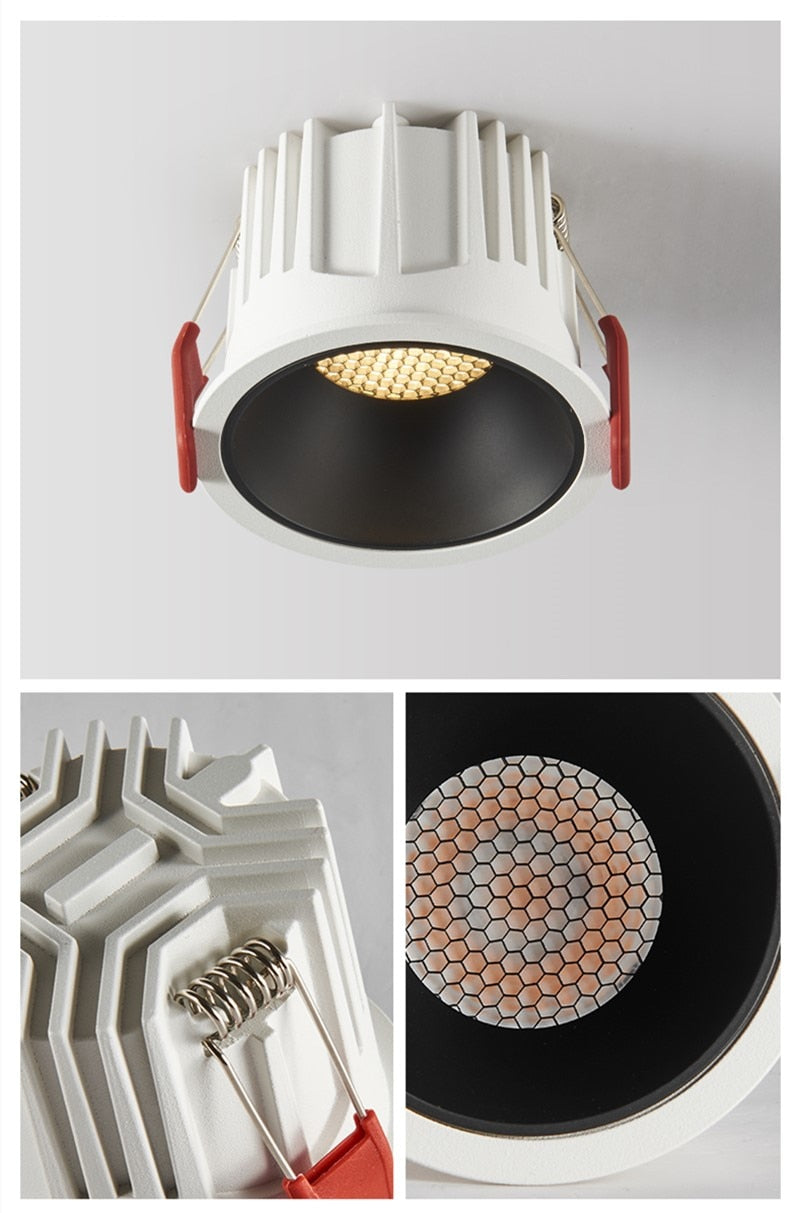 Dimmable AC90V-260V 7W/10W/15W/18W/24W LED Downlights Epistar Chip COB Recessed Ceiling Lamps Spot Lights For Home illumination