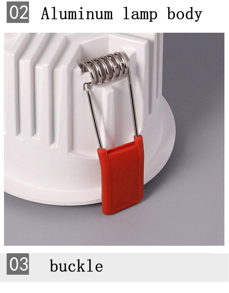 Dimmable AC90V-260V 7W/10W/15W/18W/24W LED Downlights Epistar Chip COB Recessed Ceiling Lamps Spot Lights For Home illumination