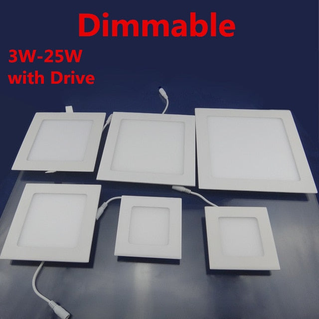 Ultra Thin Brighter Dimmable 25W LED Ceiling Recessed Grid Cabinet Downlight Slim Square 10pcs/lot Panel Light