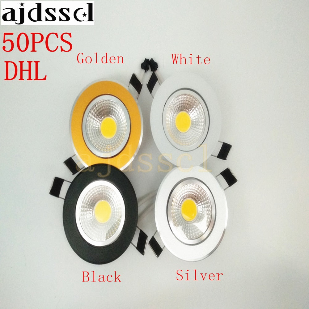 Super Bright Dimmable Led downlight light COB Ceiling Spot Light 3w 5w 7w 12w  ceiling recessed Lights Indoor Lighting 50pcs/lot