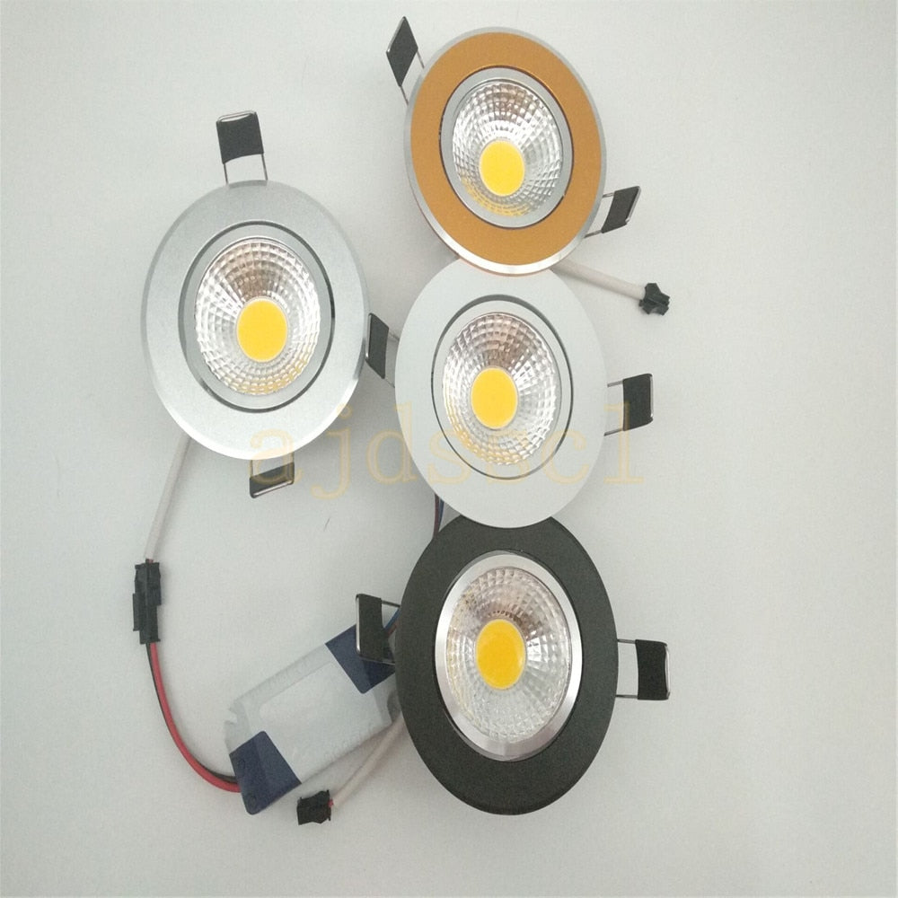 Super Bright Dimmable Led downlight light COB Ceiling Spot Light 3w 5w 7w 12w  ceiling recessed Lights Indoor Lighting 50pcs/lot