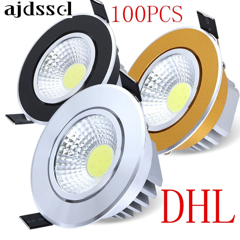 Super Bright Dimmable 100PCS Led downlight light COB Ceiling Spot Light 3w 5w 7w 12w LED ceiling recessed Lights Indoor Lighting