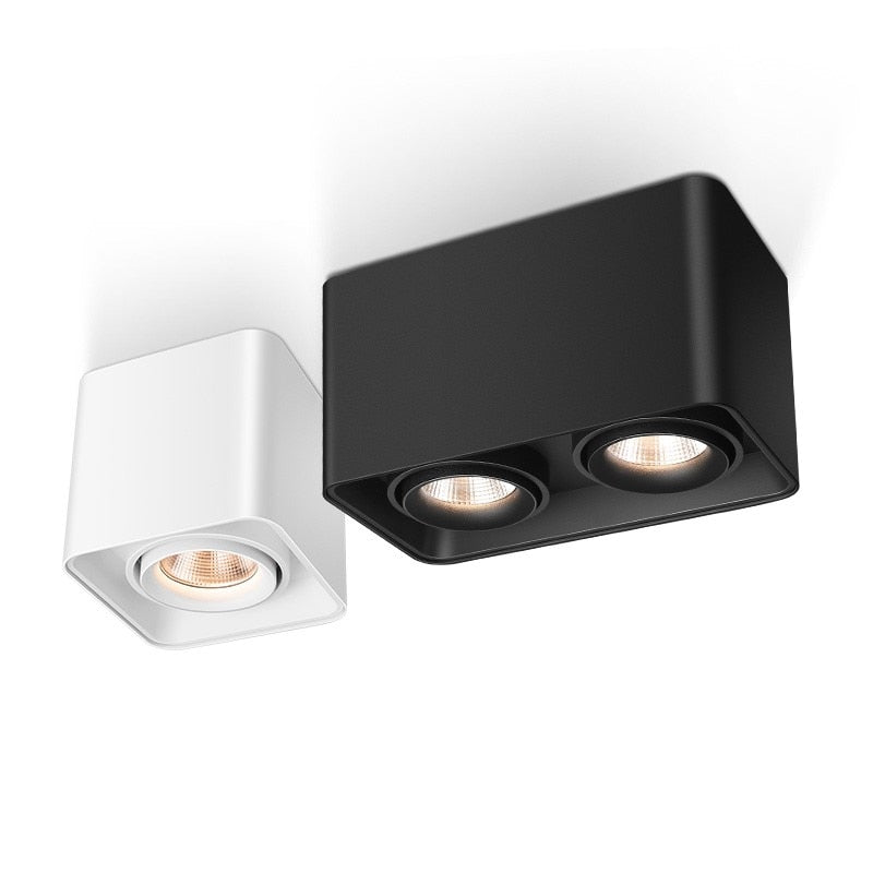 Square COB LED dimmable Downlights 10W/15W/20W/30W Surface Mounted LED Ceiling Lamps Spot Light LED Downlights AC85V-265V