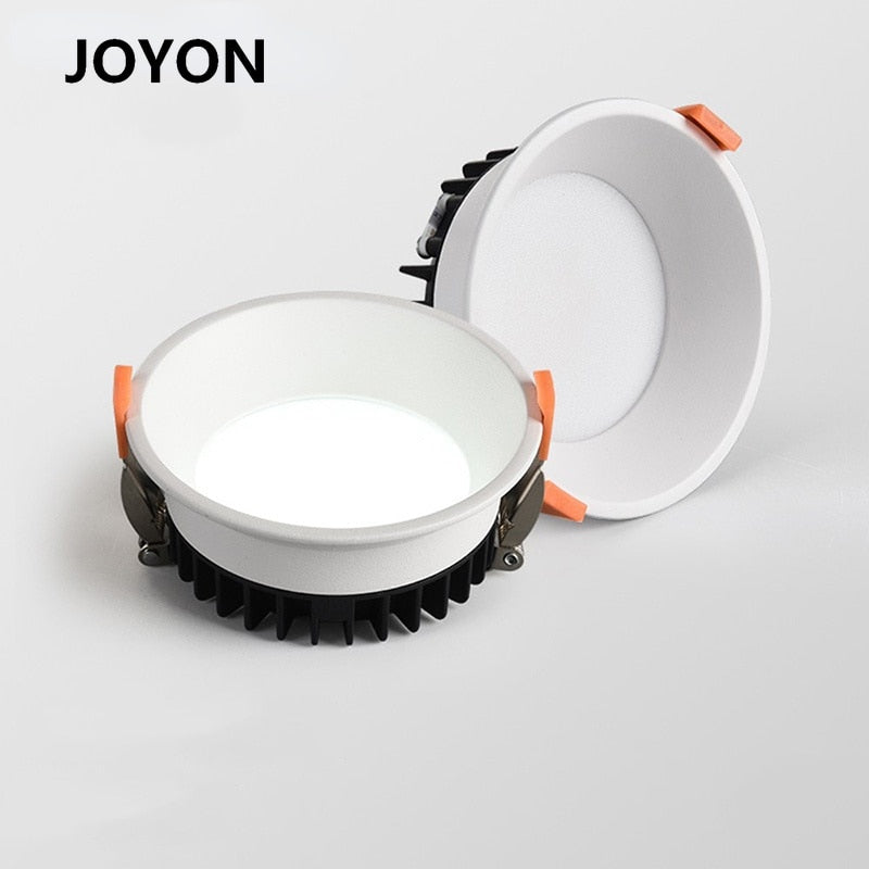 LED Anti-glare Downlight Narrow Frame Embedded Home Without Main Light Nordic Living Room Aisle Three-color Ceiling Downlight